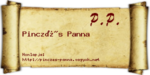 Pinczés Panna névjegykártya